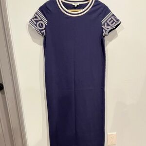 Kenzo Navy Blue Logo Sleeve T-Shirt Dress